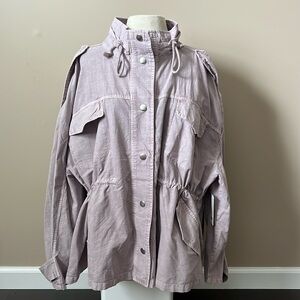 NWT BP Women’s cotton/linen pink lavender jacket 3/4 sleeve Plus Sz 1X
